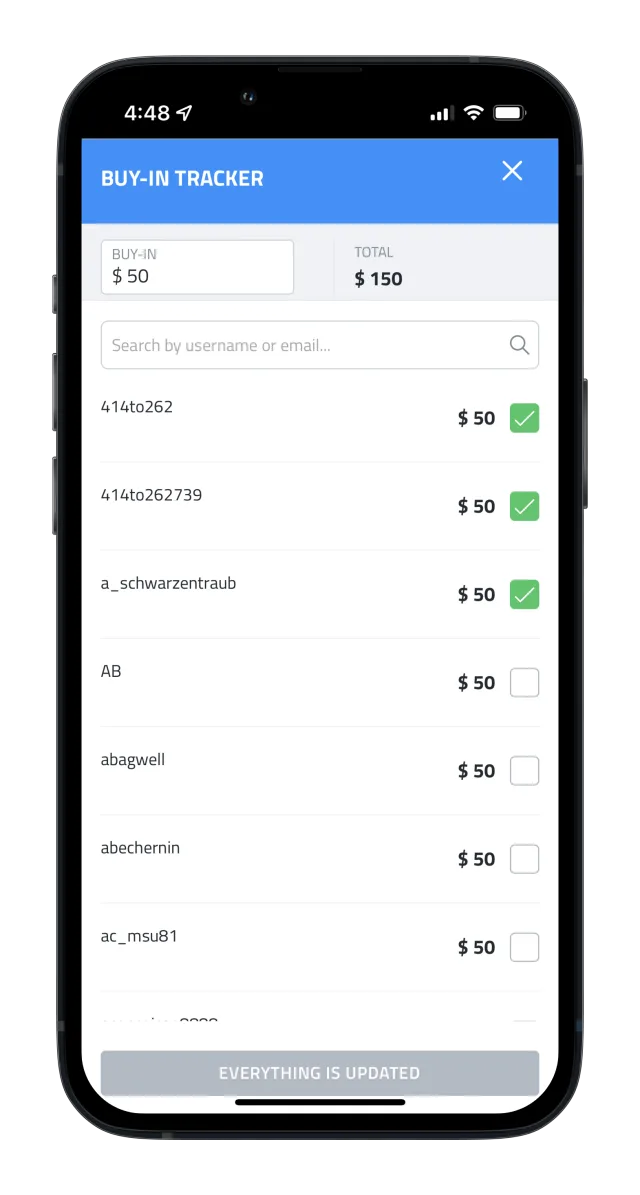 Payment tracker in the iOS app